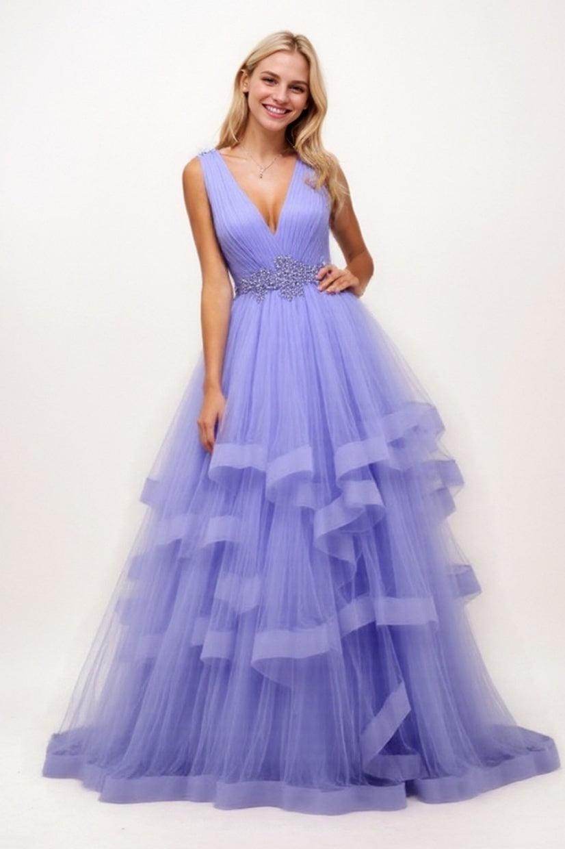 Ball Gown Maxi Tulle Prom Dress CS0692 - COCOMELODY